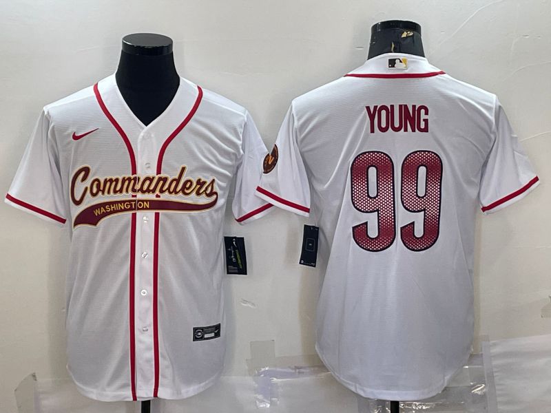Men Washington Commanders #99 Young White 2022 Nike Co branded NFL Jerseys
